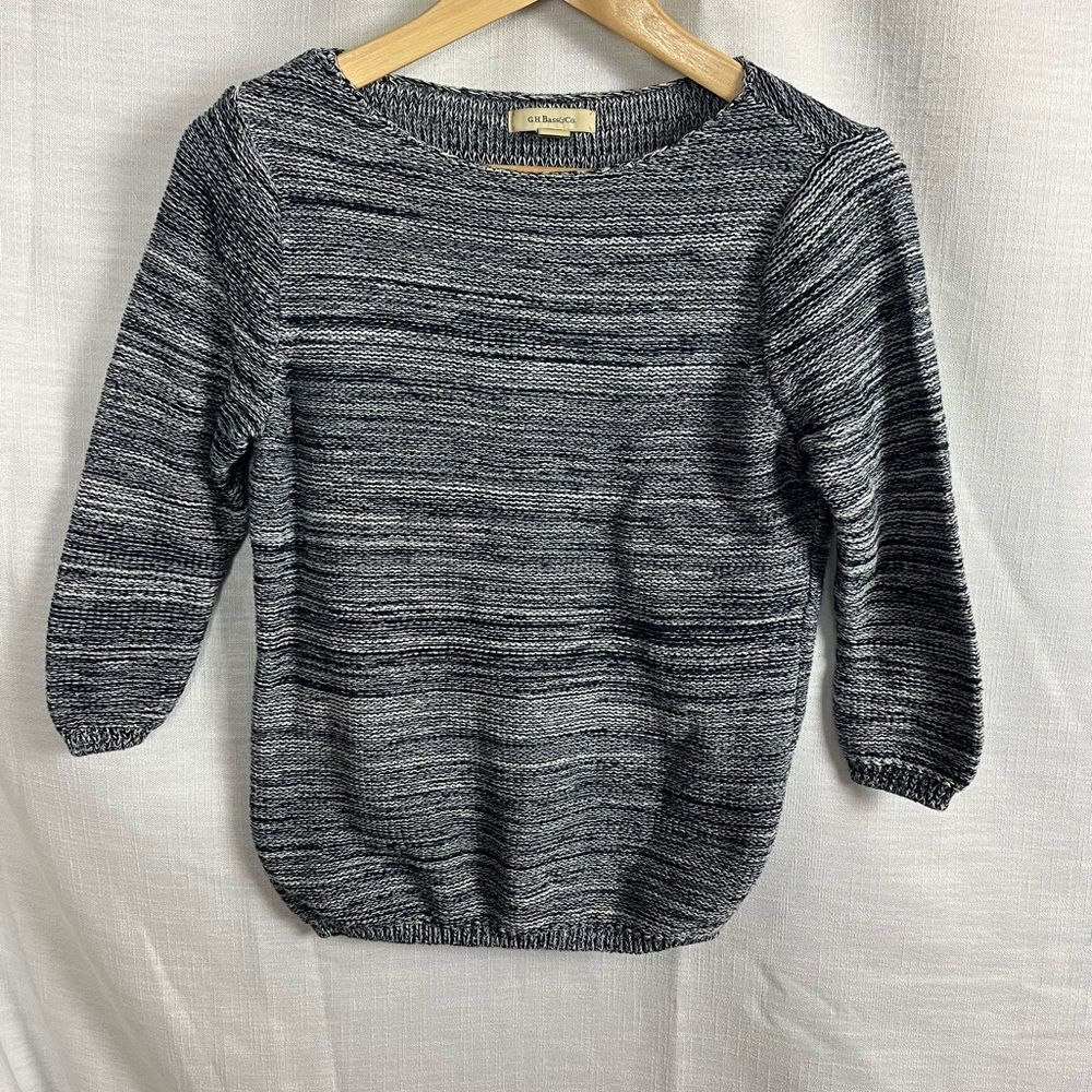 G.H. Bass & Co. Navy Crew Neck Sweater 100% Cotton Women’s M